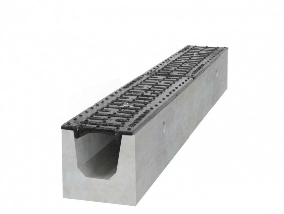 betonový žlab B125 s litinovou mříží H150 1000 x 250 x 300 mm
