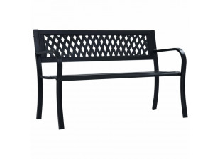 Zahradní ocelová lavička 125 cm černá