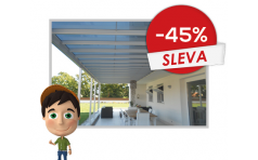 Hliníková pergola se sklem sleva 45%