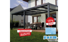 Hliníková pergola s polykarbonátem sleva 27%