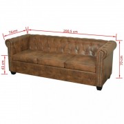 Chesterfield sedací souprava 3+2 hnědá Dekorhome