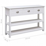 vidaXL Příborník bílý 115 x 30 x 76 cm dřevo