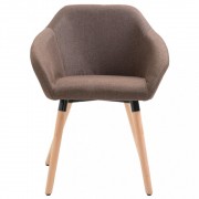vidaXL Jídelní židle hnědá textil