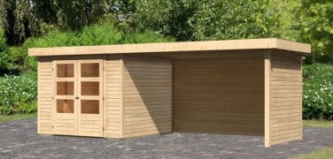 Dřevěný zahradní domek ASKOLA 3,5 s přístavkem 280 Dekorhome