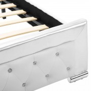 vidaXL Rám postele bílý umělá kůže 100 x 200 cm