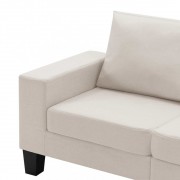 vidaXL 3místná pohovka krémová textil