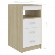 vidaXL Komoda se zásuvkami bílá dub sonoma 40 x 50 x 76 cm dřevotříska