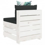 vidaXL 5dílná sedací souprava z palet s květovanými poduškami dřevo