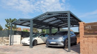 Hliníkový solární přístřešek SOLAR ENERGO s FVE - napojeno