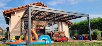 Hliníková solární pergola SOLAR ENERGO s FVE - napojeno