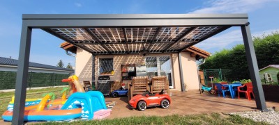 Hliníková solární pergola SOLAR ENERGO s FVE - napojeno