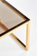 Konferenční stolek MARLIN hnědé sklo / zlatá Halmar