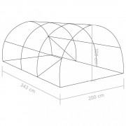 vidaXL Skleník s ocelovou konstrukcí 6,86 m² 3,43 x 2 x 2 m