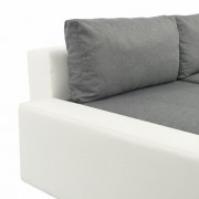 vidaXL Modulární rozkládací sedačka z umělé kůže bílá a světle šedá