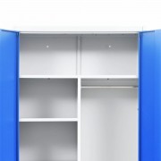 vidaXL Zamykací skříň se 2 dvířky kovová 90 x 40 x 180 cm šedo-modrá