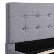 vidaXL Rám postele s úložným prostorem světle šedý textil 120 x 200 cm