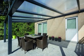 Hliníková pergola 700 cm antracit / polykarbonát Dekorhome