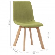 vidaXL Jídelní židle 4 ks zelené textil