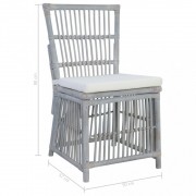 Jídelní židle 2 ks šedý ratan Dekorhome