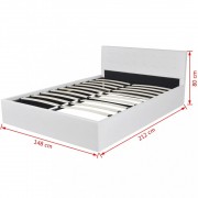 vidaXL Rám postele s úložným prostorem bílý umělá kůže 140 x 200 cm