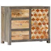 vidaXL Odkládací skříňka šedá 75 x 30 x 60 cm masivní mangovník