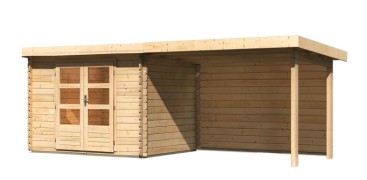Dřevěný zahradní domek BASTRUP 3 s přístavkem Dekorhome