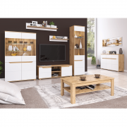 VINCO VITRINA A2 DUB WOTAN+VYSOKY LESK HG BIELA