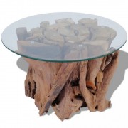 vidaXL Konferenční stolek masivního teak naplavené dřevo 60 cm