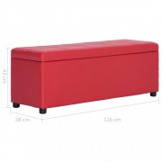 vidaXL Lavice s úložným prostorem 116 cm červená umělá kůže