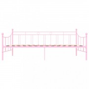 vidaXL Rám denní postele růžový kov 90 x 200 cm
