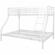 vidaXL Rám dětské poschoďové postele bílý kov 140 x 200 / 90 x 200 cm