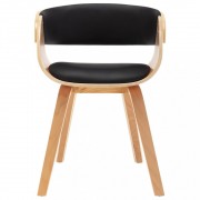 vidaXL Jídelní židle 4 ks černé ohýbané dřevo a umělá kůže