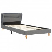 vidaXL Postel matrace z paměťové pěny LED světle šedá textil 90x200 cm