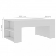 vidaXL Konferenční stolek bílý vysoký lesk 100x60x42 cm dřevotříska