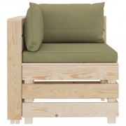 vidaXL 6dílná zahradní sedací souprava z palet + béžové podušky dřevo