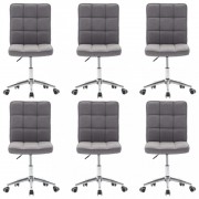 vidaXL Jídelní židle 6 ks světle šedé textil