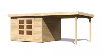 Dřevěný zahradní domek ASKOLA 6 s přístavkem 240 Dekorhome