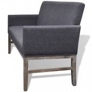 vidaXL Lavice polstrovaná, textil a kaučukovník, tmavě šedá