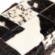 vidaXL Lavice 110 cm černá patchwork pravá kozí kůže