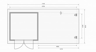 Dřevěný zahradní domek BASTRUP 5 s přístavkem Dekorhome
