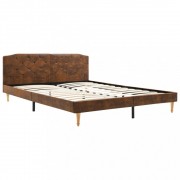 vidaXL Postel s matrací z paměťové pěny umělá semišová kůže 160x200 cm