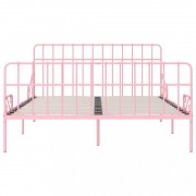 vidaXL Rám postele s laťkovým roštem růžový kov 180 x 200 cm
