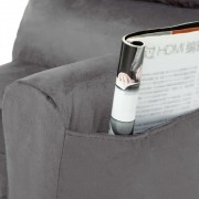 vidaXL Podlahová rozkládací pohovka s područkami šedá textil