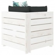 vidaXL 5dílná sedací souprava z palet s květovanými poduškami dřevo