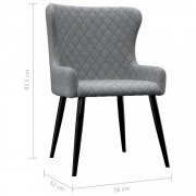 vidaXL Jídelní židle 6 ks světle šedé textil