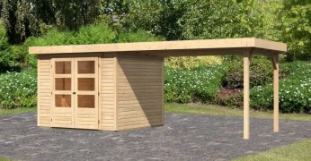 Dřevěný zahradní domek ASKOLA 3,5 s přístavkem 280 Dekorhome