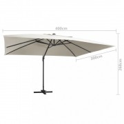 vidaXL Konzolový slunečník LED a hliníková tyč 400x300 cm pískový