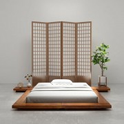 vidaXL Rám postele japonský futonový styl masivní dřevo 140 x 200 cm