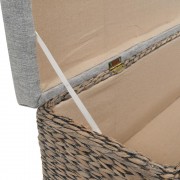 vidaXL Lavice z mořské trávy 140 x 29 x 36 cm šedá