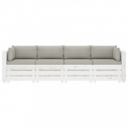 vidaXL 4místná zahradní pohovka z palet s taupe poduškami dřevo